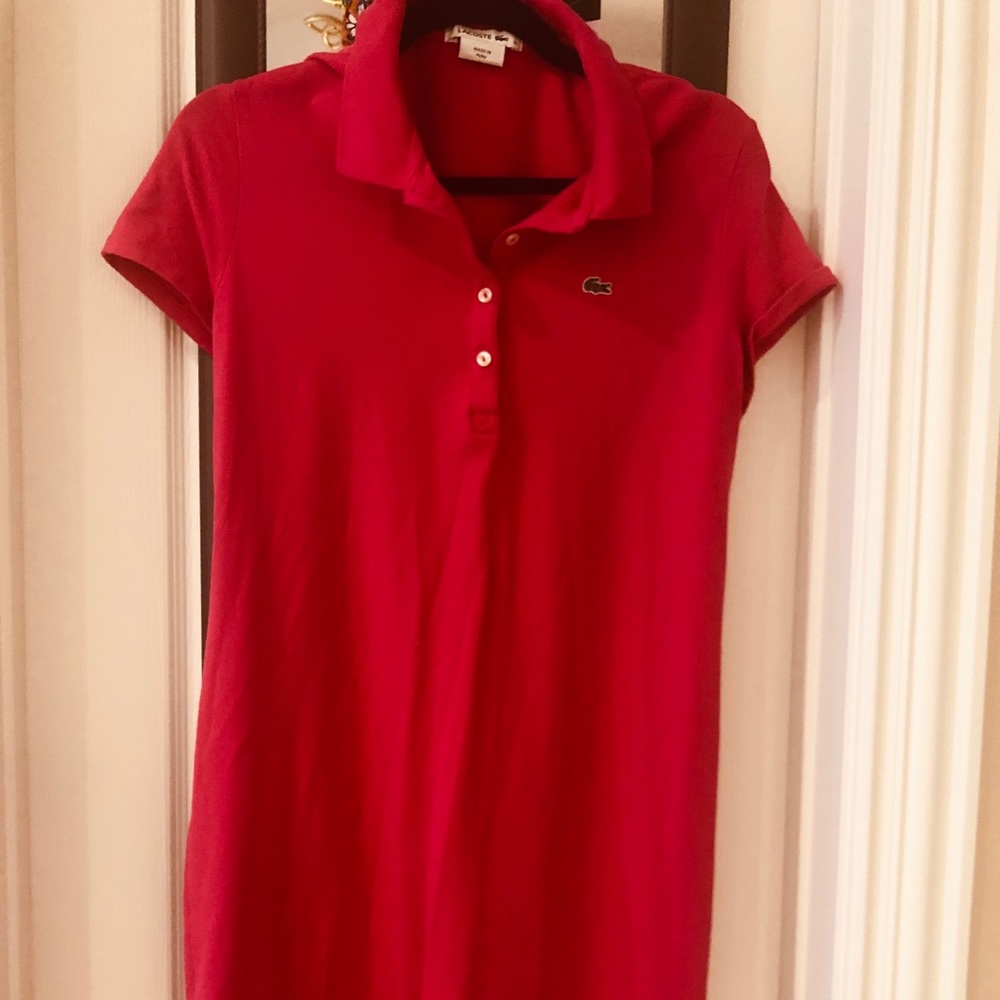 LACOSTE HOT PINK POLO DRESS SIZE 42